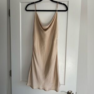 Altar’d State Champagne Satin Mini Dress